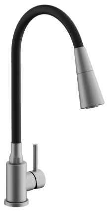 Смеситель для кухни BELZ B809 B74809-1 с гибким изливом, сатин, однорычажный