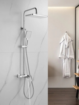 Душевая система и смесителем Shevanik S4226, хром, 3 режима