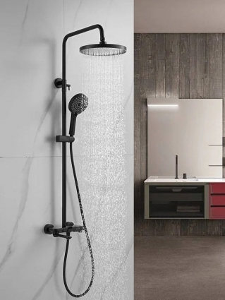 Душевая система Shevanik S4726H, черный, шланг 150 см, 3 режима