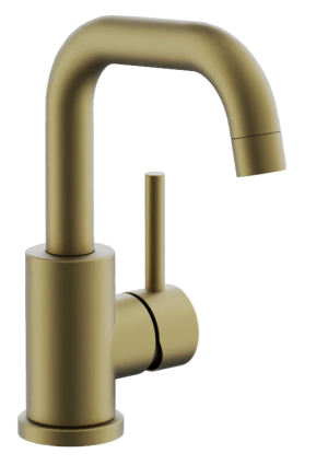 Смеситель для раковины BELZ B810 B10810-5 золото однорычажный, длина излива 14.3 см