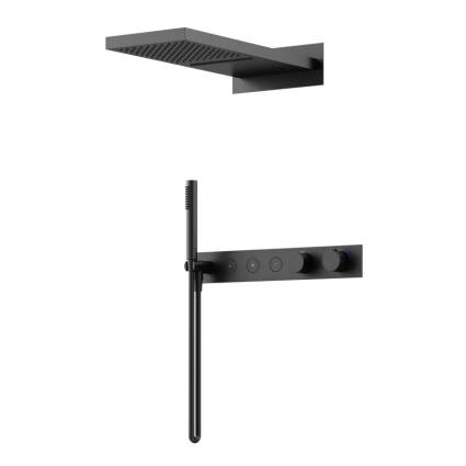 Душевой комплект Sancos Linn SC9023MB С ВНУТРЕННЕЙ ЧАСТЬЮ, черный матовый, шланг пластиковый 150 см