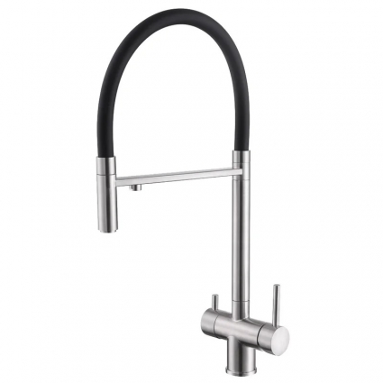 Смеситель для кухни Abber Wasser Kreis AF81141 с гибким изливом, хром, однорычажный