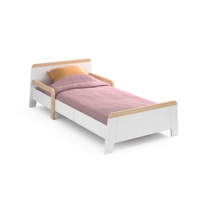 Детская кровать La Redoute Plus Arturo 90x190 белого цвета раздвижная с изголовьем, без ящиков