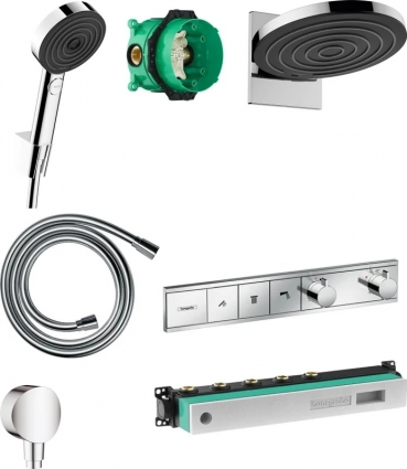 Душевой комплект Hansgrohe Pulsify 24150000 + 24302000 + 26453000 + 15381000 штанга 15.1 см