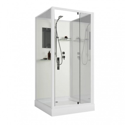 Душевая кабина Niagara Standart ST100/15Q/BK 100x100, без крыши, квадратная, двери распашные
