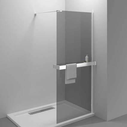 Душевая перегородка Vincea Walk-in HR VSW-4HR900CG 90 см, профиль глянцевый хром, стекло тонированное в современном стиле