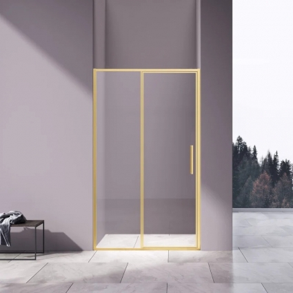 Душевая дверь Vincea Slim 8mm VDP-4SL120CLG, брашированное золото, стекло прозрачное