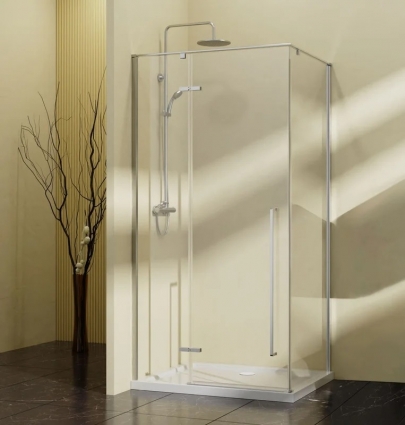 Душевой уголок Vincea Slim-N VSR-5SN9090CL 90х90, профиль хром, стекло прозрачное, квадратный, двери распашные