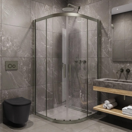 Душевой уголок Timo TPSS-100/13C-8 100x100 см, профиль никель, стекло прозрачное, полукруглый, двери раздвижные
