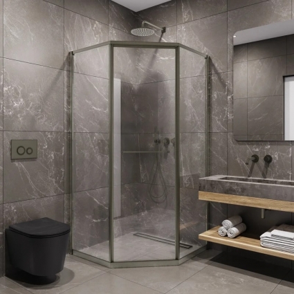 Душевой уголок Timo TTSS-100/13C-8L 100x100 см, профиль никель, стекло прозрачное, двери раздвижные, левый