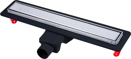 Душевой трап (лоток) Berges Wasserhaus Optim Line Plus 090516 60 см, матовый хром, в пол, выпуск боковой
