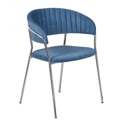 Стул bradexhome Turin синего цвета с подлокотниками,  стиль современный
