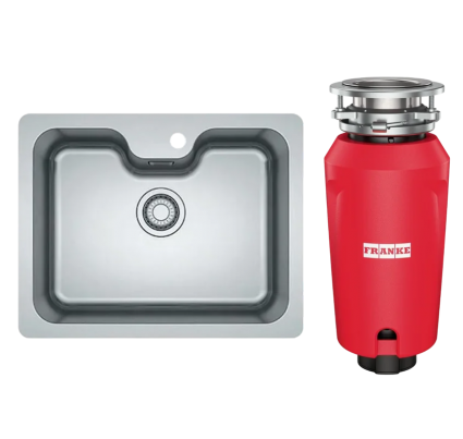 Комплект Мойка Franke Bell BCX 110-55 TL нержавеющая сталь + Измельчитель 134.0715.095 матовая, прямоугольная