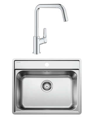 Комплект Мойка Blanco Lemis 6-IF 525108 + Смеситель Grohe Eurosmart 30567000 полированная, прямоугольная