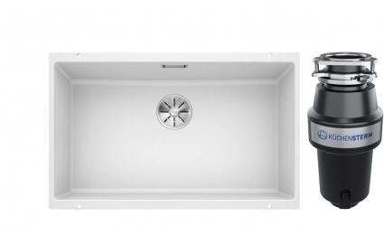 Комплект Мойка Blanco Subline 700-U белая + Измельчитель KUCHENSTERN Muhle 351MU35 матовая, прямоугольная