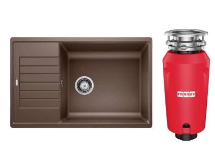 Комплект Мойка Blanco Zia XL 6S Compact 523282 кофе + Измельчитель Franke 134.0715.098 матовая, прямоугольная