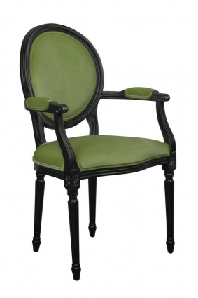 Стул Mak-interior с подлокотниками Delo Kora Arm зеленого цвета стиль классический