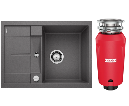 Комплект Мойка Blanco Metra 45S Compact 519573 темная скала + Измельчитель Franke 134.0715.095 матовая, прямоугольная