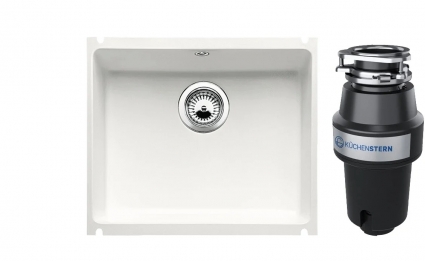 Комплект Мойка Blanco Subline 500-U белая + Измельчитель KUCHENSTERN Muhle 350MU35 глянцевая, прямоугольная