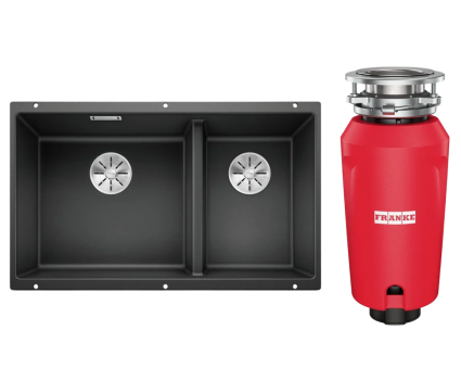 Комплект Мойка Blanco Subline 430/270-U антрацит + Измельчитель Franke 134.0715.095 матовая, прямоугольная