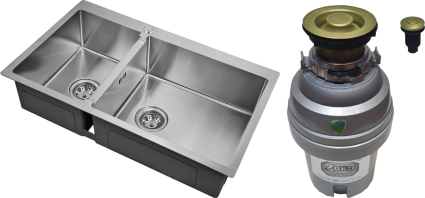 Комплект Мойка Zorg Inox R 78-2-51 R + Измельчитель ZR-75 D BRONZE брашированная, прямоугольная