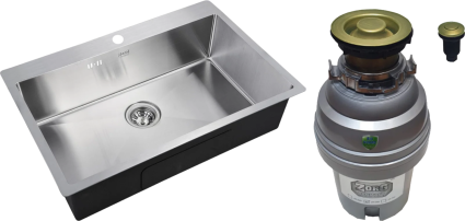 Комплект Мойка Zorg Inox R 7551 + Измельчитель ZR-75 D BRONZE брашированная, прямоугольная