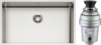 Комплект Мойка Alveus Nox 60 + Измельчитель Zorg Inox D ZR-75 D брашированная, прямоугольная
