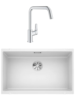 Комплект Мойка Blanco Subline 700-U белая + Смеситель Grohe Eurosmart 30567000 матовая, прямоугольная