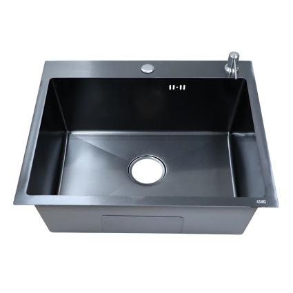 Комплект Azario Nicole AZB5050H1 нержавеющая сталь черная, соты, с дозатором, глянцевая, квадратная