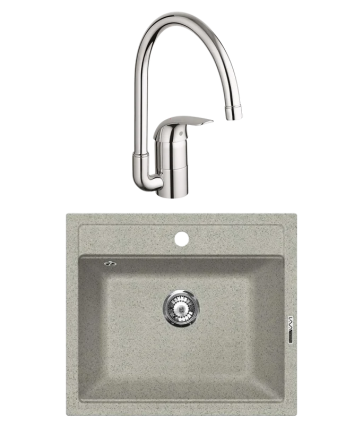 Комплект Мойка Lava Q2.SCA scandic + Смеситель Grohe Euroeco 32752000 матовая, прямоугольная