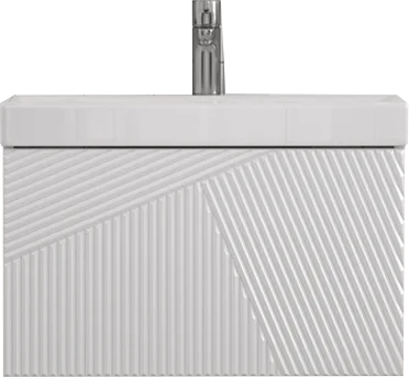 Тумба под раковину без столешницы Velvex Edge 60.1Y подвесная, белая, глянцевая, с ящиками