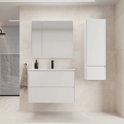 Мебель для ванной комнаты Style Line Лима 100 см подвесная LINE 100 2 ящика PLUS Белый Матовый ЭМАЛЬ с доводчиками