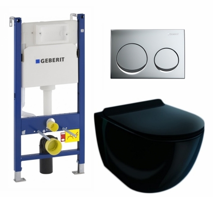 Комплект 3 в 1 инсталляция Geberit Duofix + Унитаз подвесной Esbano Garcia ESUPGARCB + кнопка хром