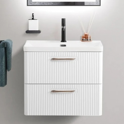 Тумба под раковину без столешницы BelBagno Due 50 белый металлик подвесная, матовая