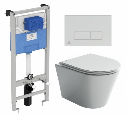 Комплект 3 в 1 инсталляция Ideal Standard +  Унитаз подвесной Ceramica Nova Forma CN3011 + кнопка хром