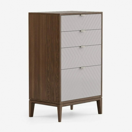 Высокий комод The IDEA Timeless TL020 серо-коричневого цвета с ящиками, для белья