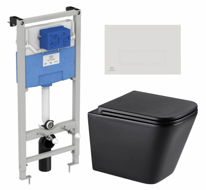 Комплект 3 в 1 инсталляция Ideal Standard + Унитаз подвесной Lemark Florex 9612002 + кнопка белая