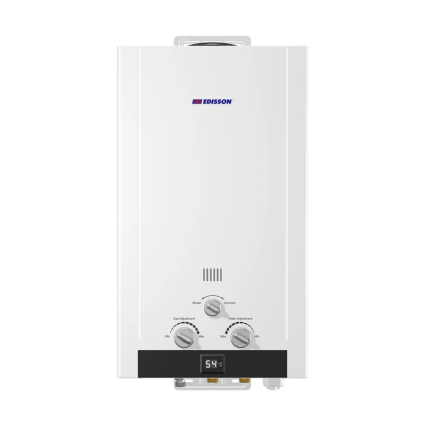 Проточный водонагреватель Edisson Heat H 20 D газовый медный теплообменник, белый, с защитой от перегрева