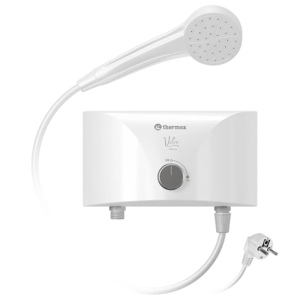 Проточный водонагреватель Thermex Vetro 6500 shower электрический 6.5 кВт, погружной ТЭН, белый