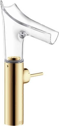 Смеситель Axor Starck V 12114990 polished gold-optic, для раковины, однорычажный, золото