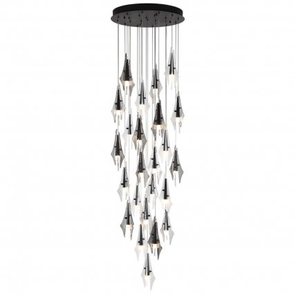 Каскадная светодиодная люстра Odeon Light Exclusive L-Vision Afalina 5442/137L в стиле Хай-тек, цвет серый