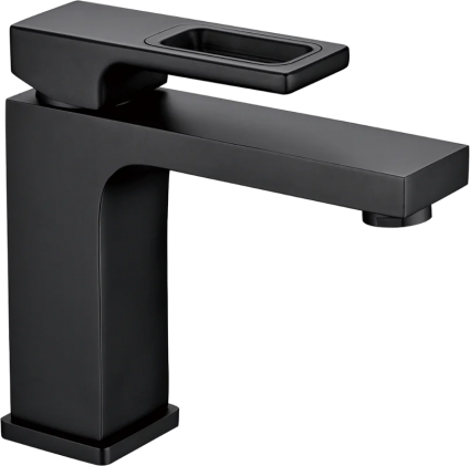 Смеситель для раковины Gappo G17-6 G1017-6 черный однорычажный, длина излива 13.1 см