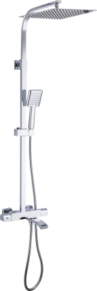 Душевая стойка Gappo G07 G2407-40 с термостатом, хром, штанга 157 см, шланг 150 см