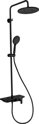 Душевая стойка Gappo G95 G2495-5 черная цвет черный, штанга 160 см, шланг 150 см