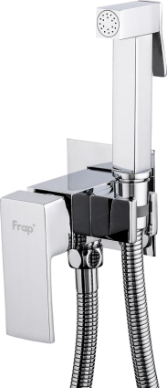 Гигиенический душ Frap F7506 со смесителем, С ВНУТРЕННЕЙ ЧАСТЬЮ, хром, 1 режим