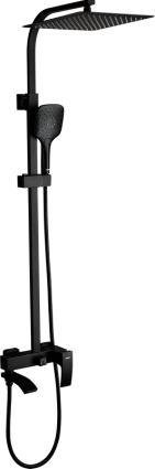 Душевая стойка Gappo G07-6 черная цвет черный, штанга 157 см, шланг 150 см