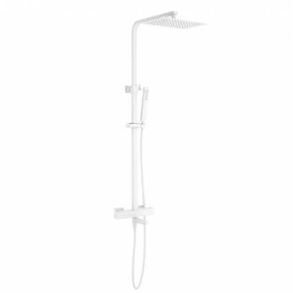 Душевая стойка Timo Tetra-Thermo SX-0169/16 с термостатом, матовая белая, цвет белый, штанга 143.1 см