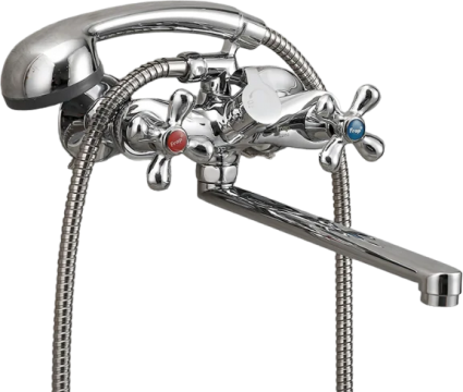 Смеситель с длинным изливом для ванны Frap H731 F22731-B, двухвентильный, хром