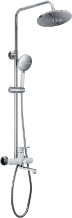 Душевая стойка Frap H49 F2449 хром, белая, штанга 135 см, 3 режима