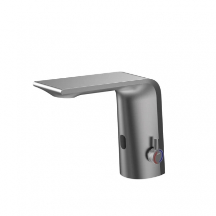 Смеситель для раковины Black&White Gravity 7101GM сенсорный, gun metal, длина излива 12.4 см